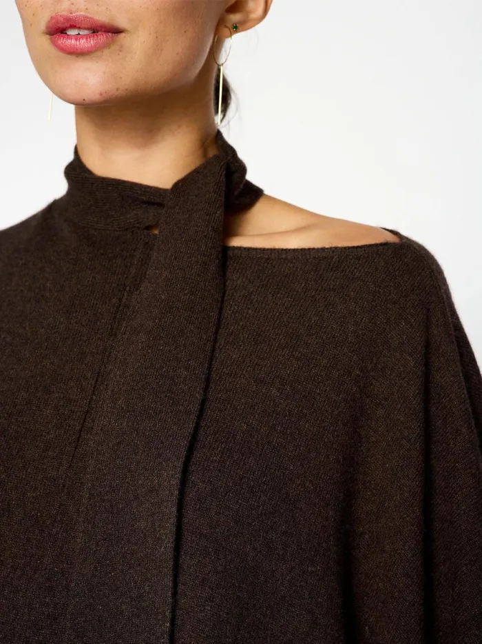 The Dalian Cashmere Poncho Carob Melange Women Brochu Walker Loungewear