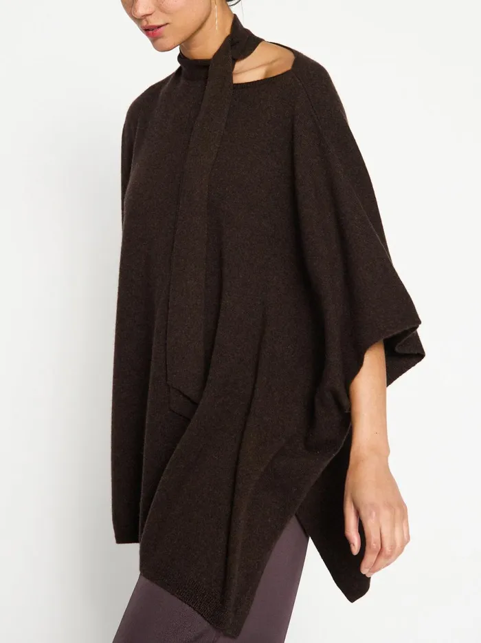 The Dalian Cashmere Poncho Carob Melange Women Brochu Walker Loungewear