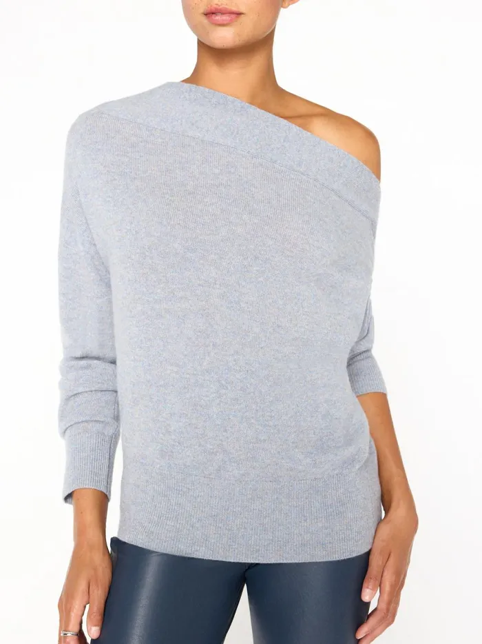 The Dunne Cashmere Pullover Isla Blue Melange Women Brochu Walker Sweaters
