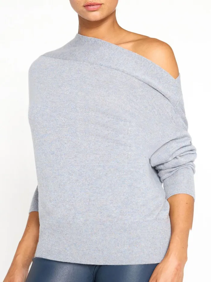 The Dunne Cashmere Pullover Isla Blue Melange Women Brochu Walker Sweaters