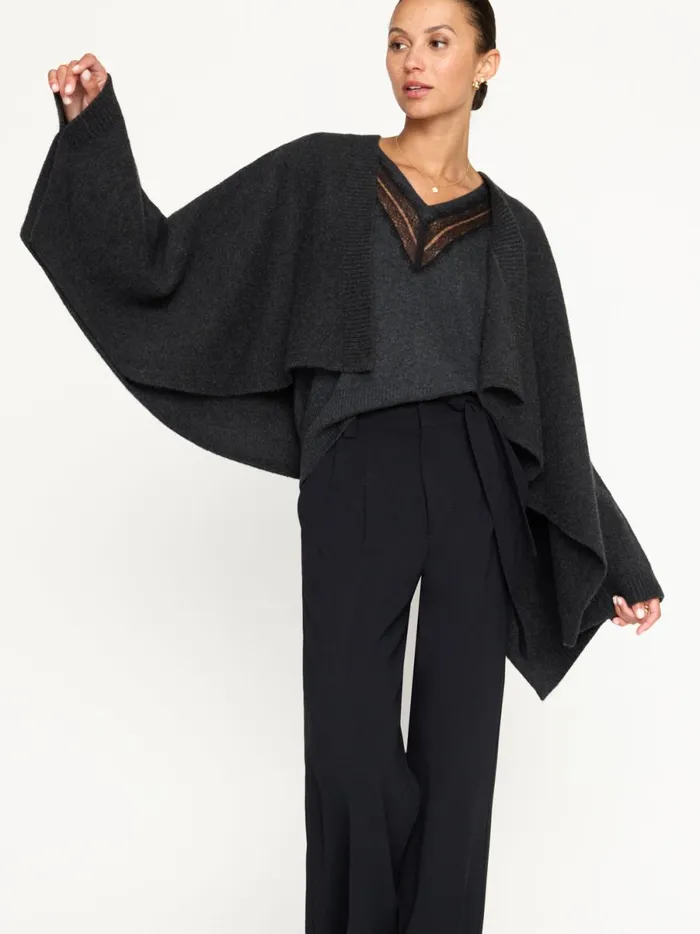 The Estara Wrap Graphite Mlange Women Brochu Walker Sweaters