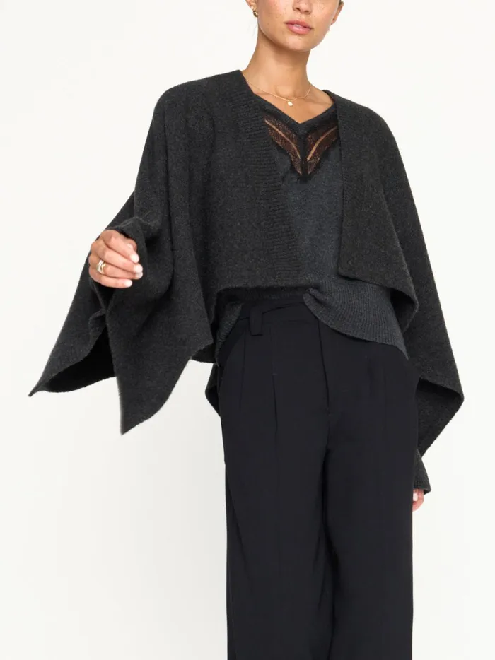 The Estara Wrap Graphite Mlange Women Brochu Walker Sweaters