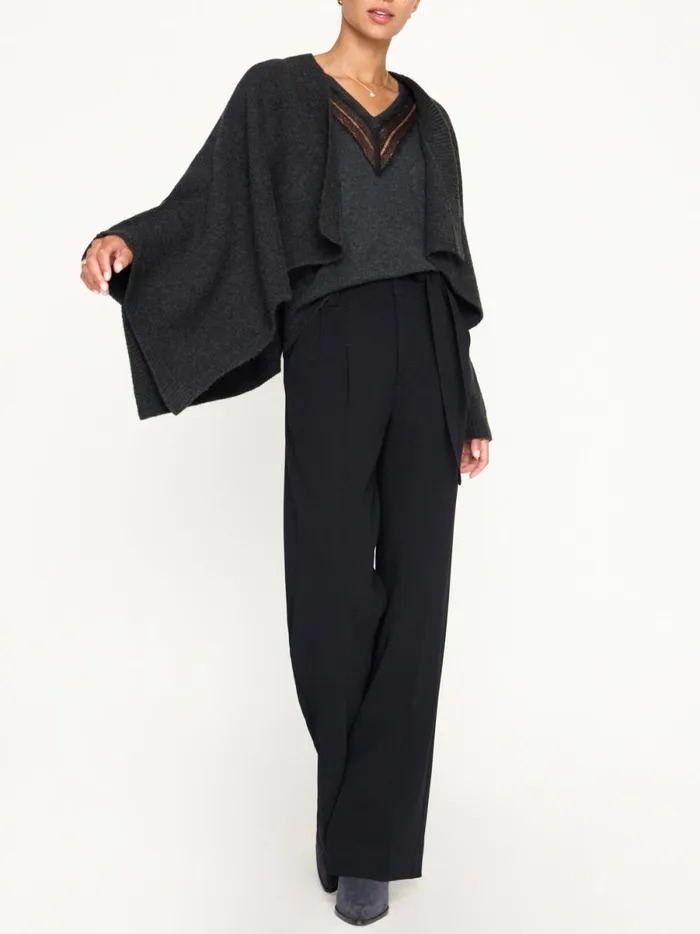 The Estara Wrap Graphite Mlange Women Brochu Walker Sweaters