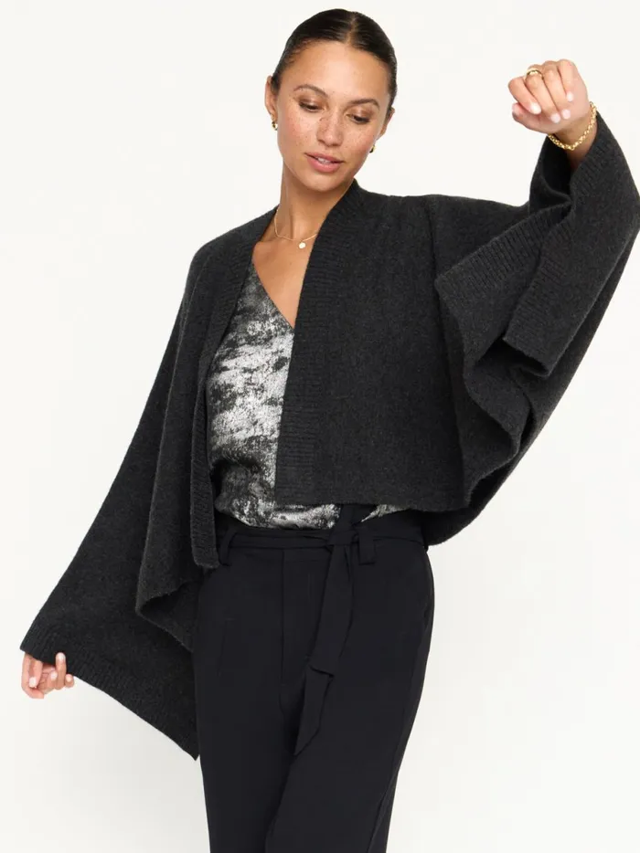 The Estara Wrap Graphite Mlange Women Brochu Walker Sweaters