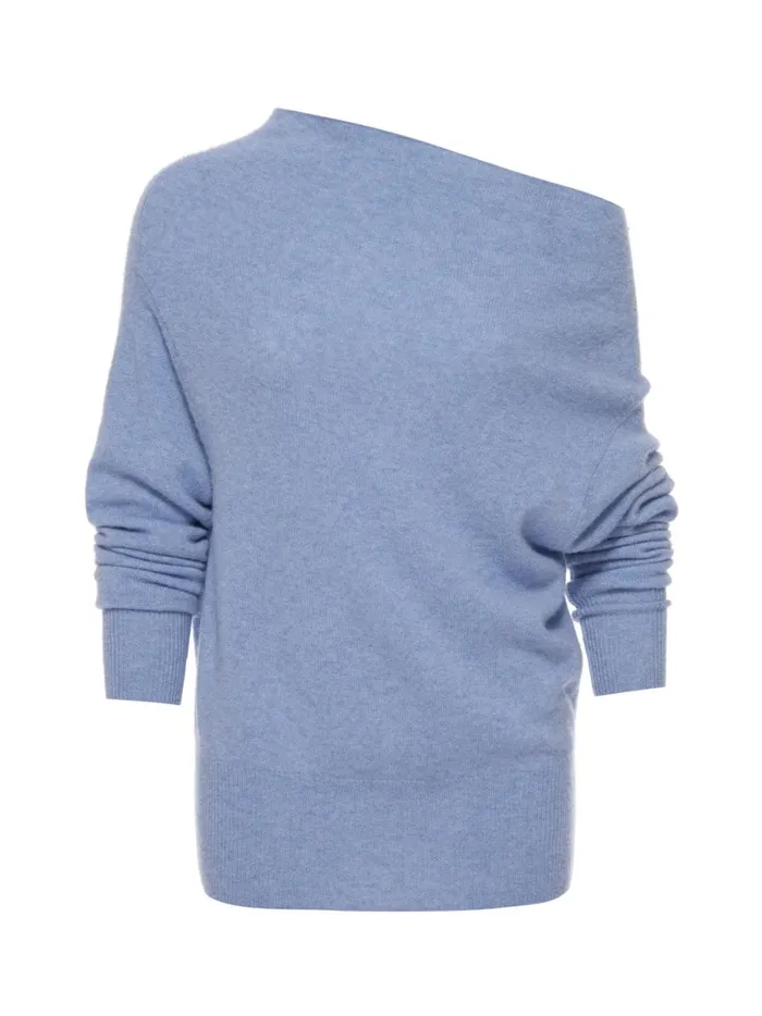 The Lori Off Shoulder Air Blue Melange Women Brochu Walker Sweaters