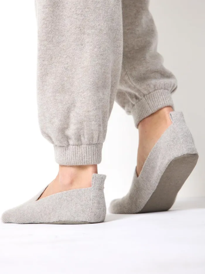 The Luxe Slipper Socks With Vegan Suede Light Chia Melange Women Brochu Walker Loungewear
