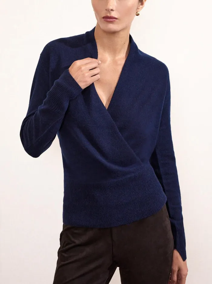 The Phinneas Wrap Baltic Navy Women Brochu Walker 100 Cashmere