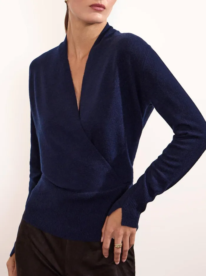 The Phinneas Wrap Baltic Navy Women Brochu Walker 100 Cashmere