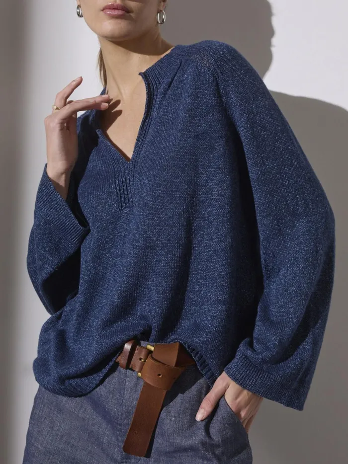 The Riley Sweater Indigo Marl Women Brochu Walker Sweaters