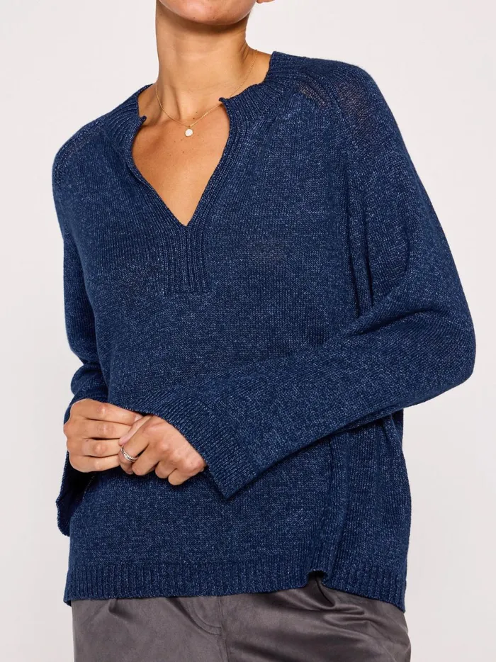 The Riley Sweater Indigo Marl Women Brochu Walker Sweaters