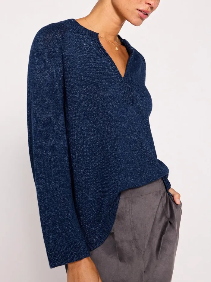 The Riley Sweater Indigo Marl Women Brochu Walker Sweaters