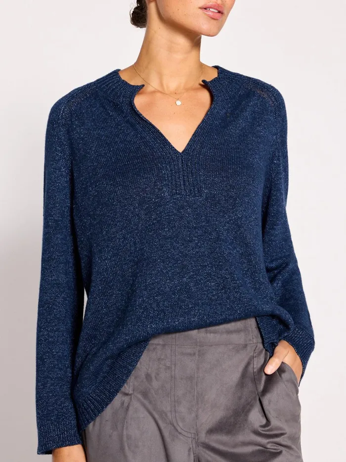 The Riley Sweater Indigo Marl Women Brochu Walker Sweaters