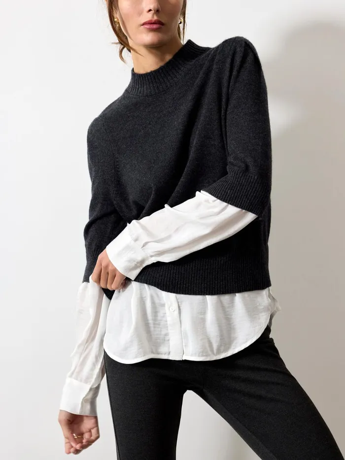 The Stella Looker Dk Charcoal W White Women Brochu Walker Looker Sweaters