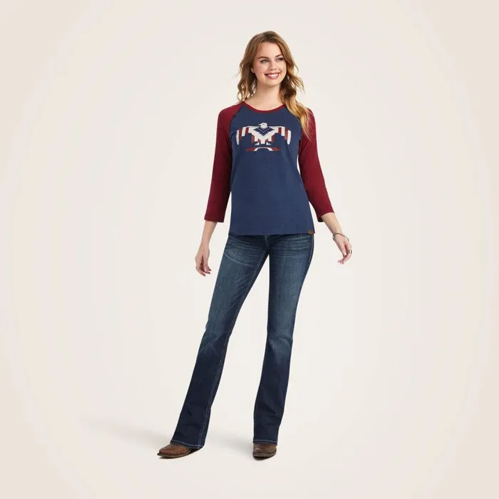 Thunderbird Chimayo Navy Heatherrubiyat Women Ariat TShirts and Tops
