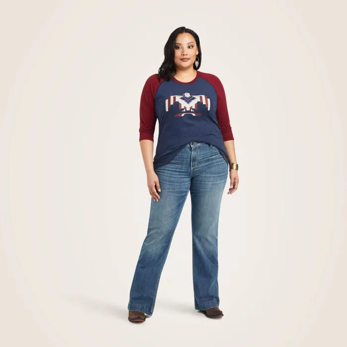 Thunderbird Chimayo Navy Heatherrubiyat Women Ariat TShirts and Tops