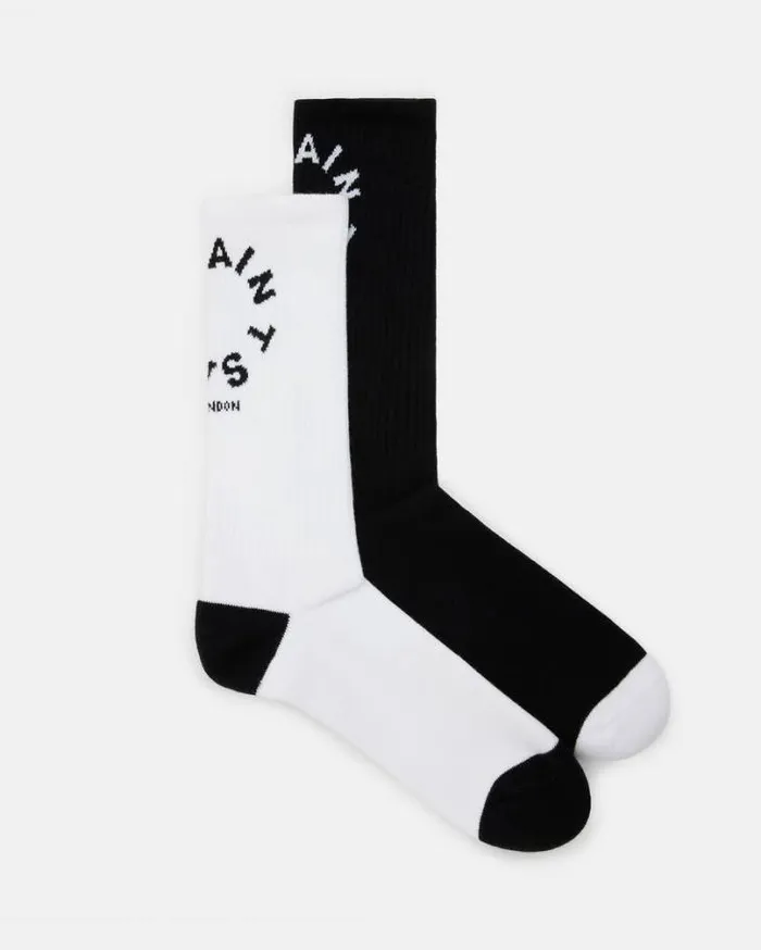 Tierra Logo Socks 2 Pack Whiteblack Men AllSaints Accessories