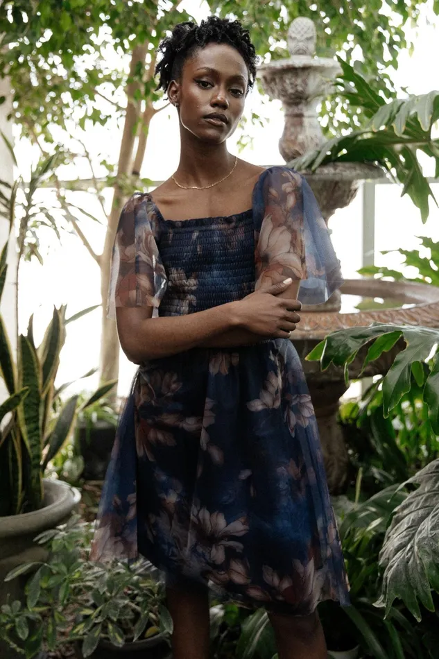 Tivoli Tulle Short Dress Dark Blue Floral Women Baltic Born Wedding Guest Tivoli Tulle Short Dress Dark Blue Floral Women Baltic Born Wedding Guest