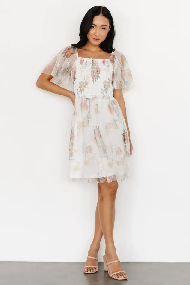 Tivoli Tulle Short Dress White Multi Women Baltic Born Short Dresses Tivoli Tulle Short Dress White Multi Women Baltic Born Short Dresses