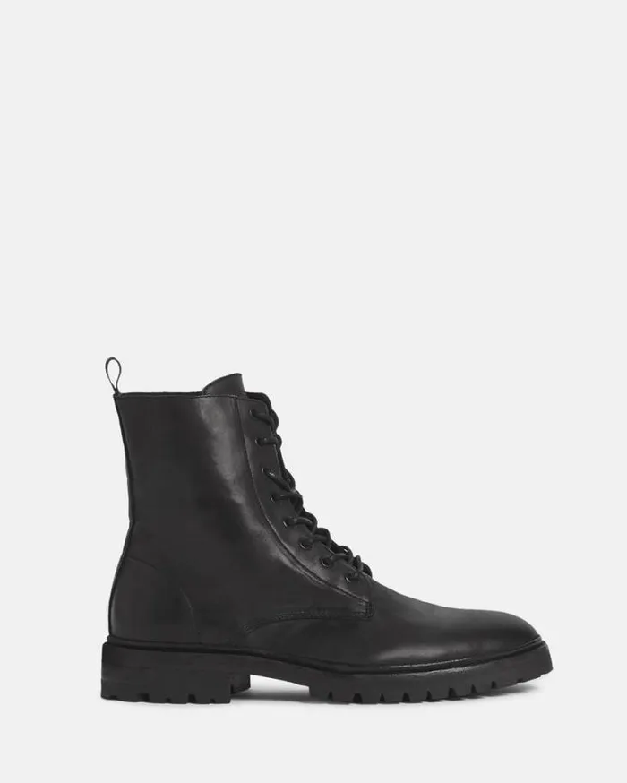 Tobias Leather Boots Black Men AllSaints Shoes and Boots