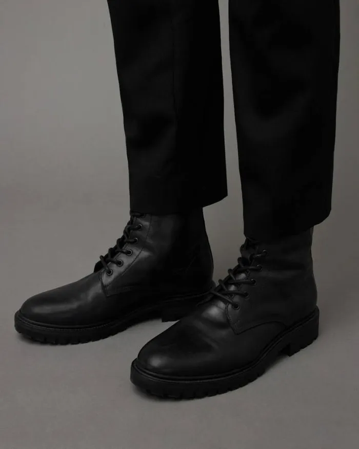 Tobias Leather Boots Black Men AllSaints Shoes and Boots