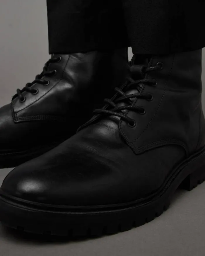 Tobias Leather Boots Black Men AllSaints Shoes and Boots