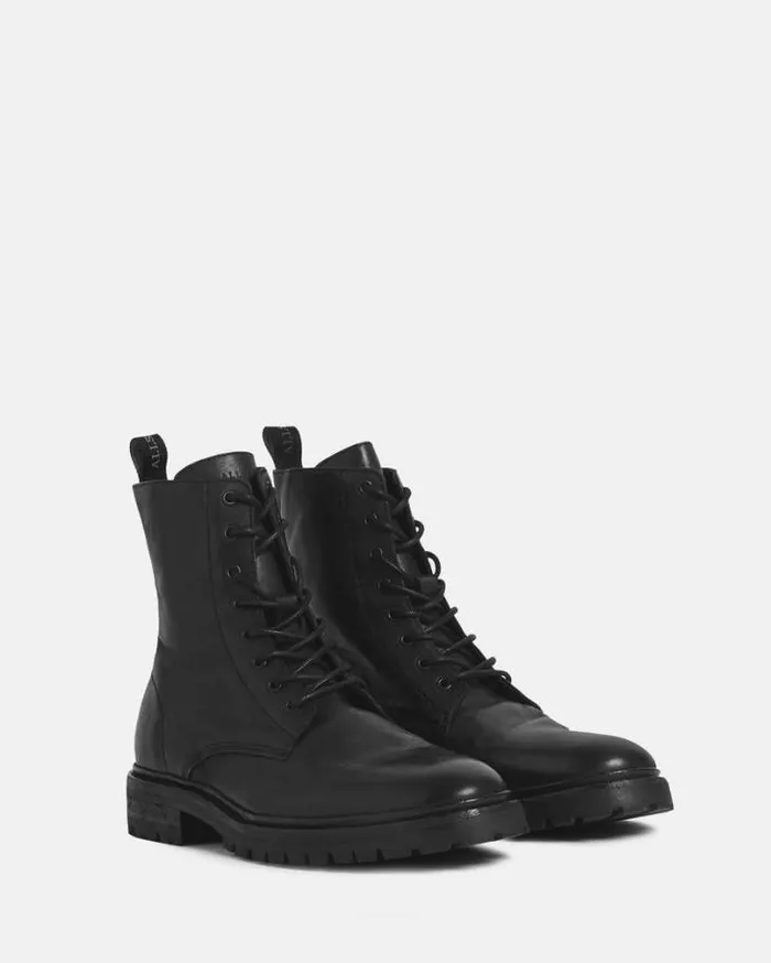 Tobias Leather Boots Black Men AllSaints Shoes and Boots