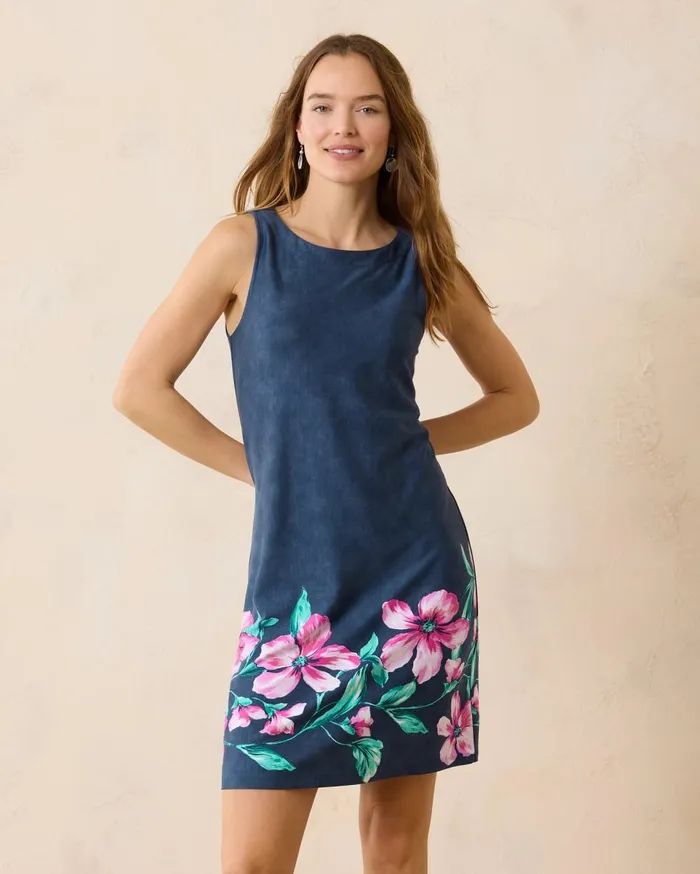 Tommy Bahama Aubrey St Barts Blossom Halter IslandZone Dress Pacific Cyan Women Dresses