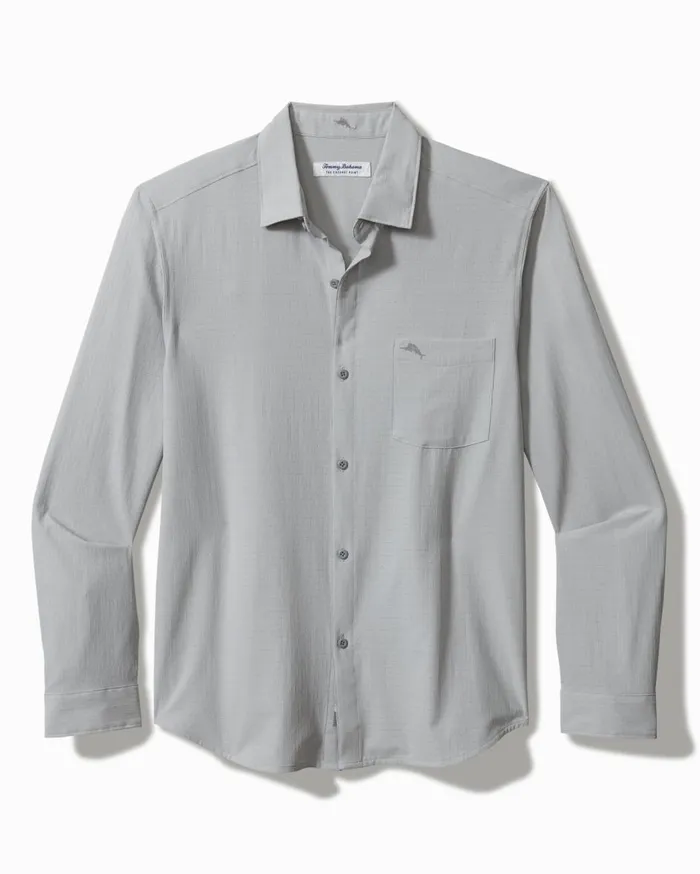 Tommy Bahama Bahama Coast Sands IslandZone LongSleeve Shirt Concrete Grey Men Shirts