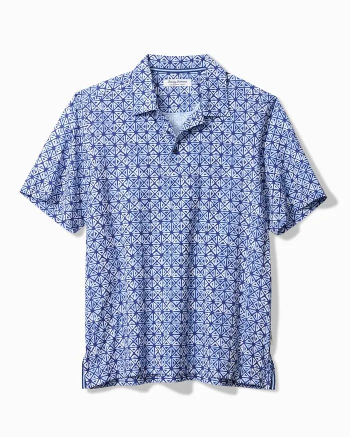 Tommy Bahama Bahama Coast Tropical Tiles IslandZone Polo Dark Cobalt Men Shirts