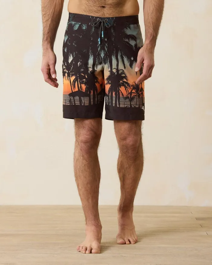 Tommy Bahama Baja Painted Geo 9Inch Boardshorts Blue Cove Men Swim and Boardshorts