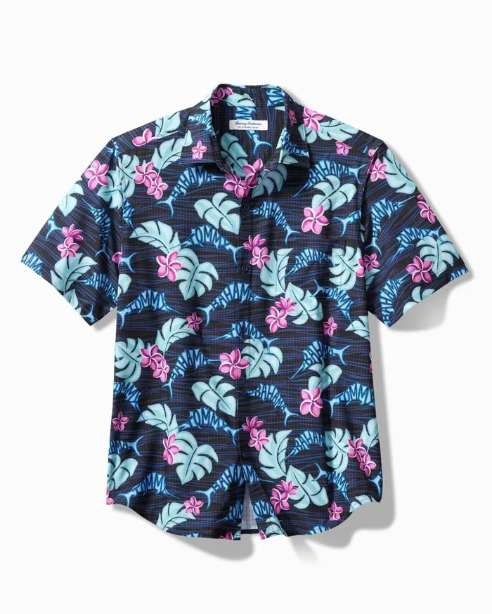 Tommy Bahama Big and Tall Bahama Coast The Marlin Life IslandZone ShortSleeve Shirt Blue Sapphire Big and Tall Shirts Tommy Bahama Big and Tall Bahama Coast The Marlin Life IslandZone ShortSleeve Shirt Blue Sapphire Big and Tall Shirts