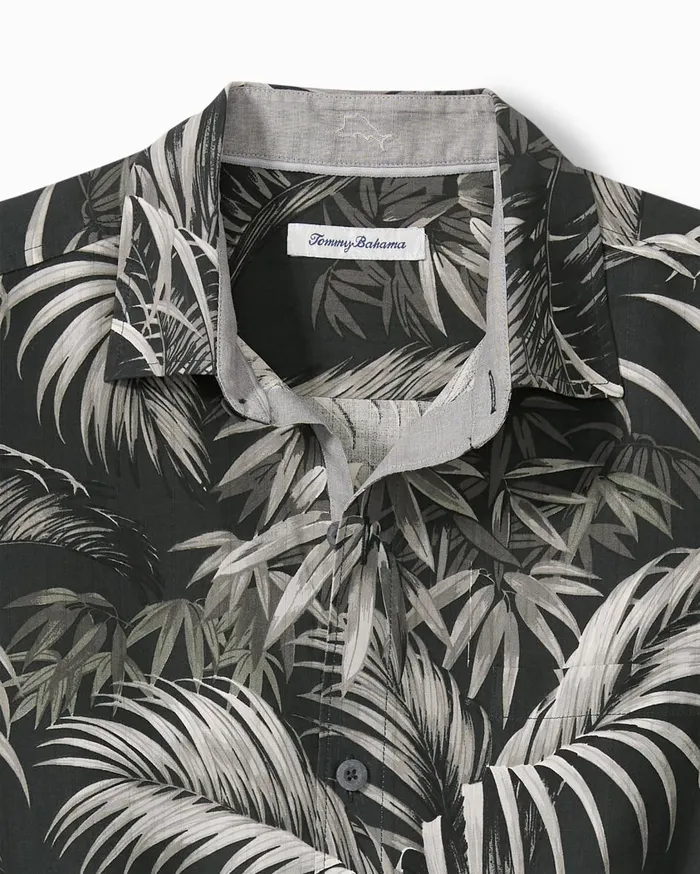 Tommy Bahama Big and Tall Made For Shade Silk Camp Shirt Black Big and Tall Shirts Tommy Bahama Big and Tall Made For Shade Silk Camp Shirt Black Big and Tall Shirts