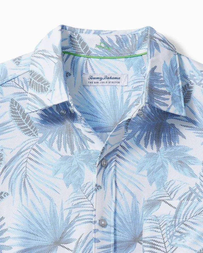 Tommy Bahama Big and Tall San Lucio Falling Fronds Knit Stretch Shirt Kingdom Blue Big and Tall Shirts Tommy Bahama Big and Tall San Lucio Falling Fronds Knit Stretch Shirt Kingdom Blue Big and Tall Shirts