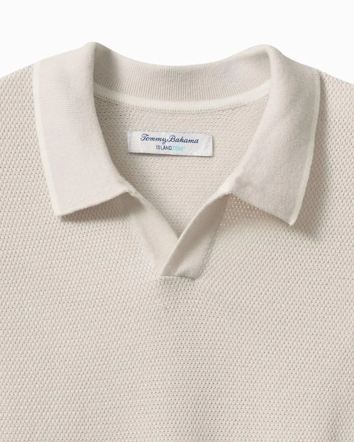 Tommy Bahama Coolside IslandZone Sweater Polo Abalone Men Polos Tommy Bahama Coolside IslandZone Sweater Polo Abalone Men Polos