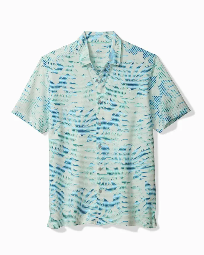Tommy Bahama Costa Wave Leaves IslandZone ShortSleeve Shirt White Men Shirts