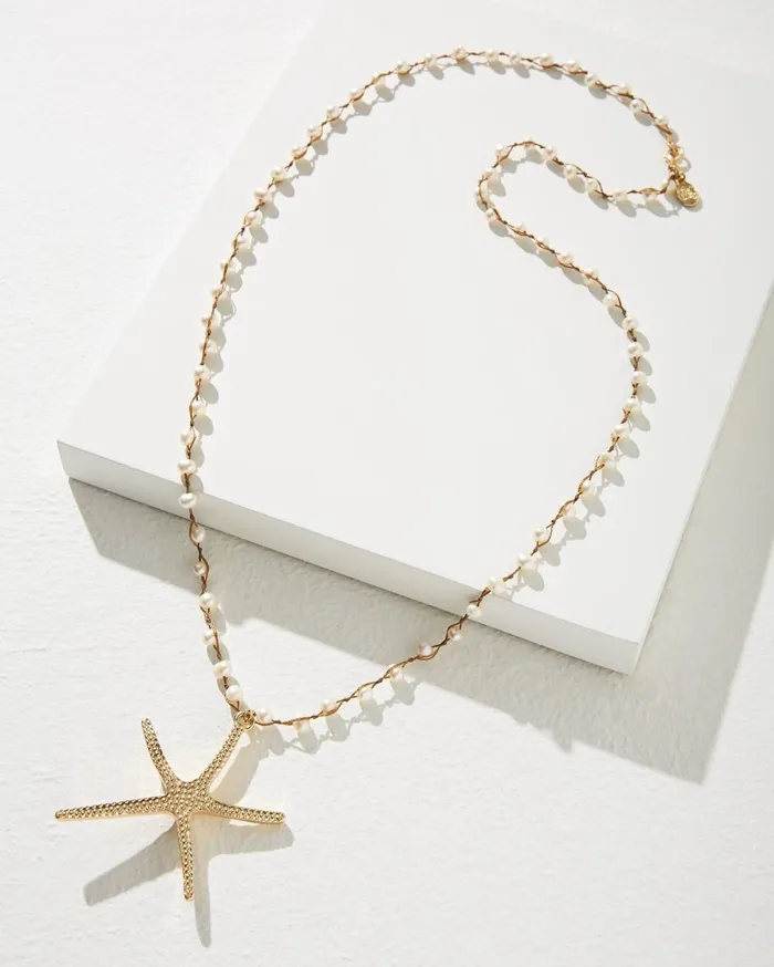 Tommy Bahama Crystal Collection Starfish Pendant Necklace Gold Women Jewelry Collections