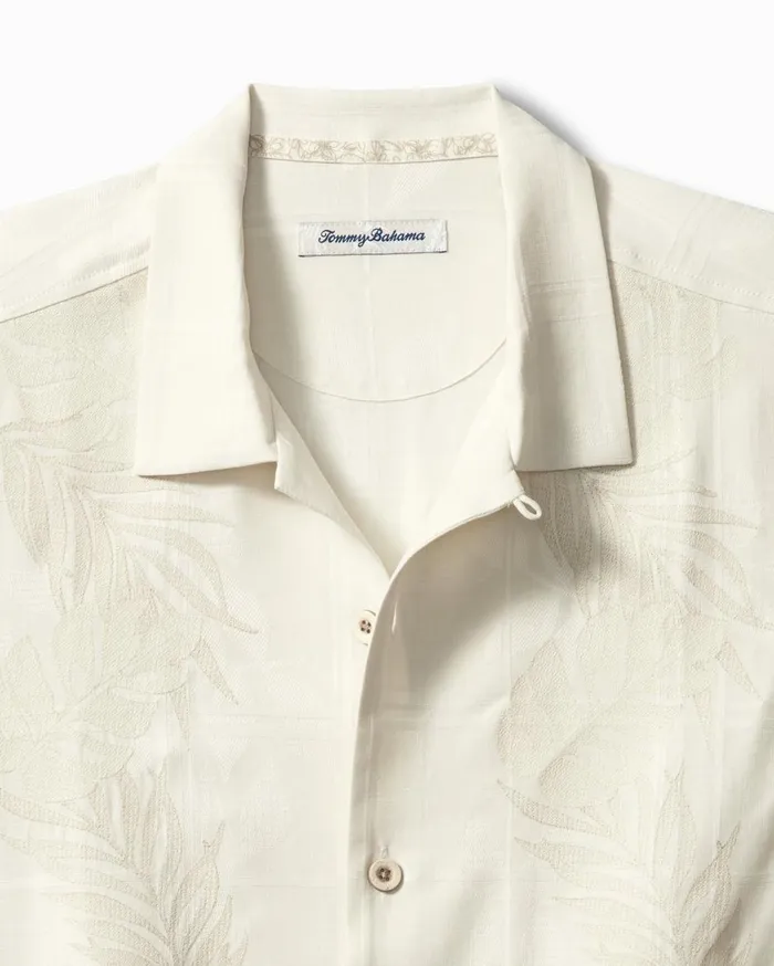 Tommy Bahama Del Palms Embroidered Silk Camp Shirt Continental Men Shirts