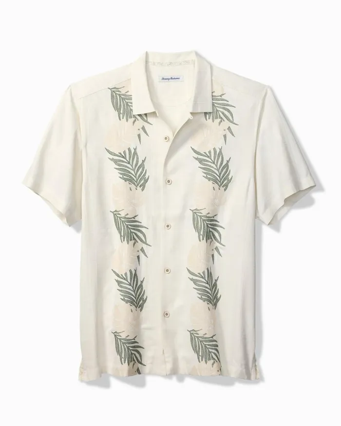 Tommy Bahama Del Palms Embroidered Silk Camp Shirt Continental Men Shirts