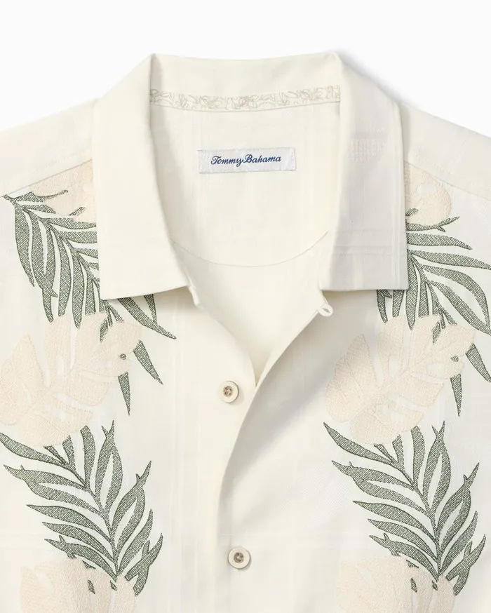 Tommy Bahama Del Palms Embroidered Silk Camp Shirt Continental Men Shirts