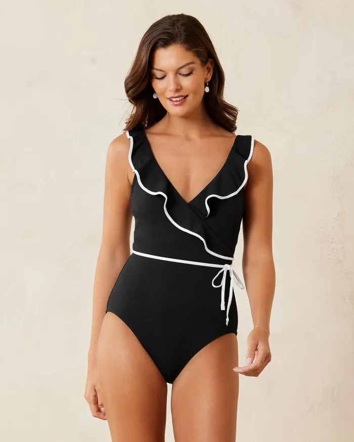 Tommy Bahama Eyelet Hideaway SquareNeck OnePiece Swimsuit White Women OnePiece Suits Tommy Bahama Eyelet Hideaway SquareNeck OnePiece Swimsuit White Women OnePiece Suits