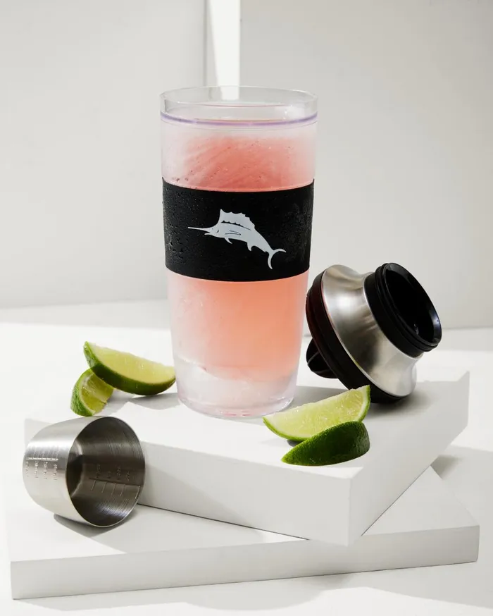 Tommy Bahama Marlin 9oz Whiskey FREEZE Cooling Cups Set Of 2 Grey Beach and Home Beach Accessories