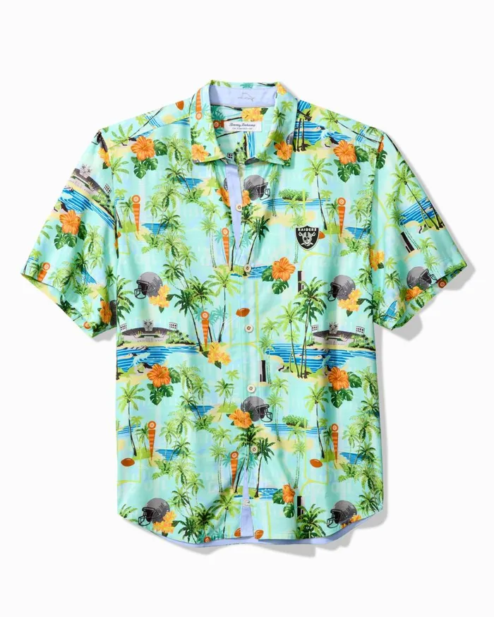 Tommy Bahama NFL Endzone Isles ShortSleeve Shirt Lasvegasraiders Men Shirts