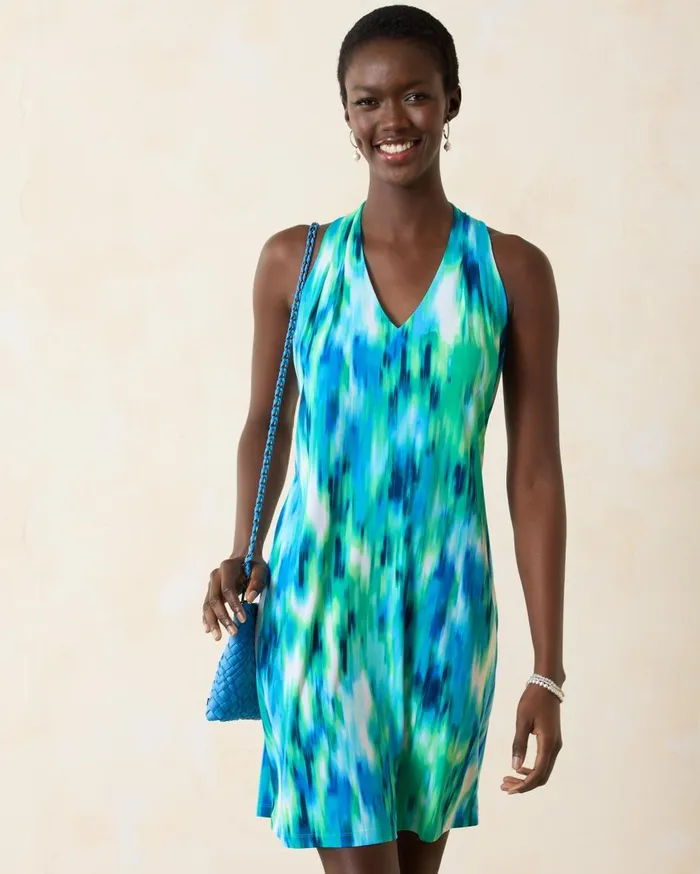 Tommy Bahama Nova Wave PuffSleeve Dress Light Sky Women Dresses