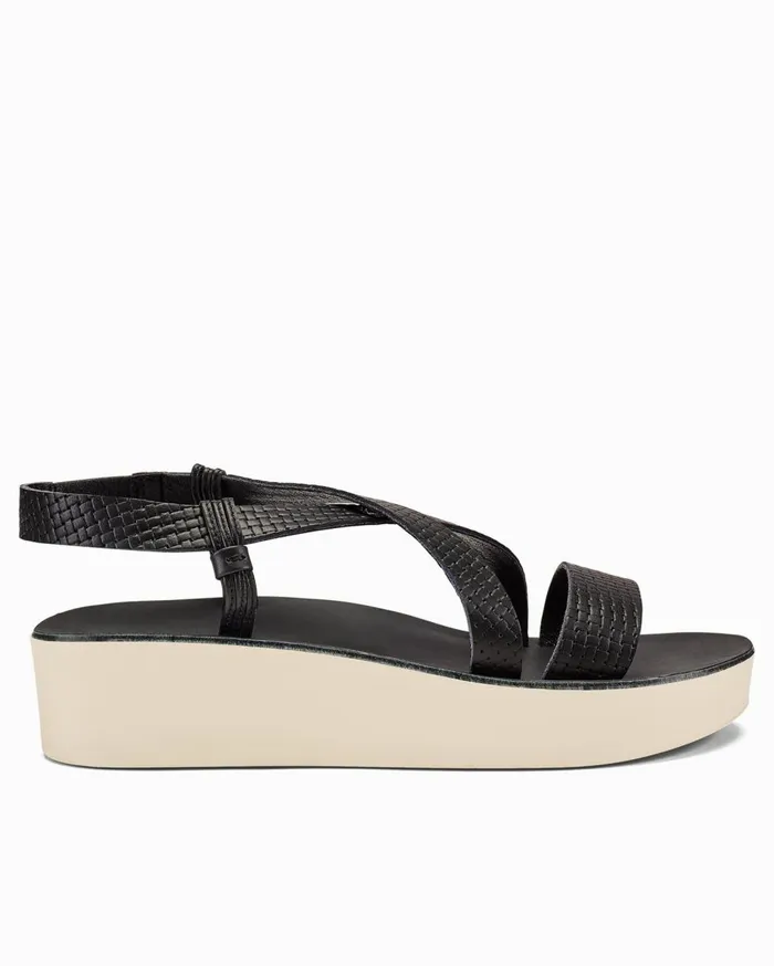 Tommy Bahama Olukai Onohi Strappy Platform Sandals Black Women Shoes and Sandals