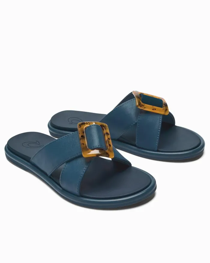 Tommy Bahama Olukai Tiare Slide Sandals Black Women Shoes and Sandals
