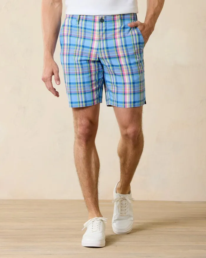 Tommy Bahama On Par La Vida Check IslandZone 9Inch Shorts Bright Cobalt Men Shorts