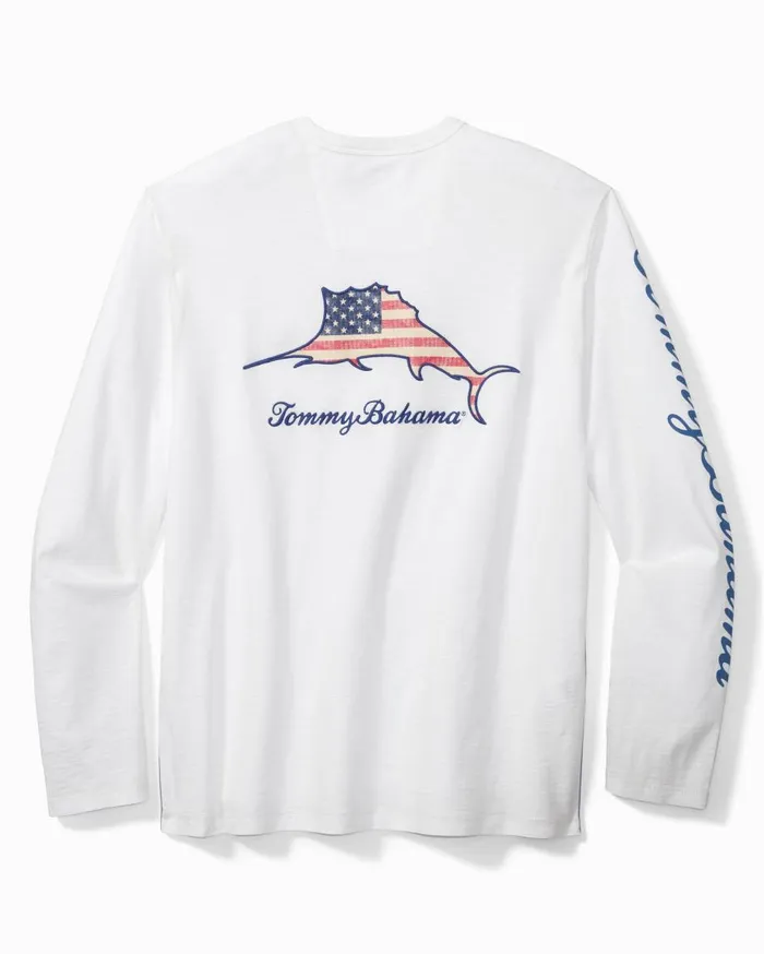 Tommy Bahama Patriotic Billboard Lux TShirt White Men TShirts