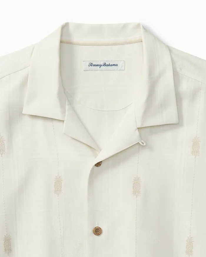 Tommy Bahama Pina Palms Embroidered Silk Camp Shirt Continental Men Shirts