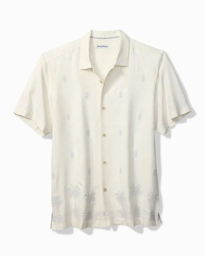 Tommy Bahama Pina Palms Embroidered Silk Camp Shirt Continental Men Shirts