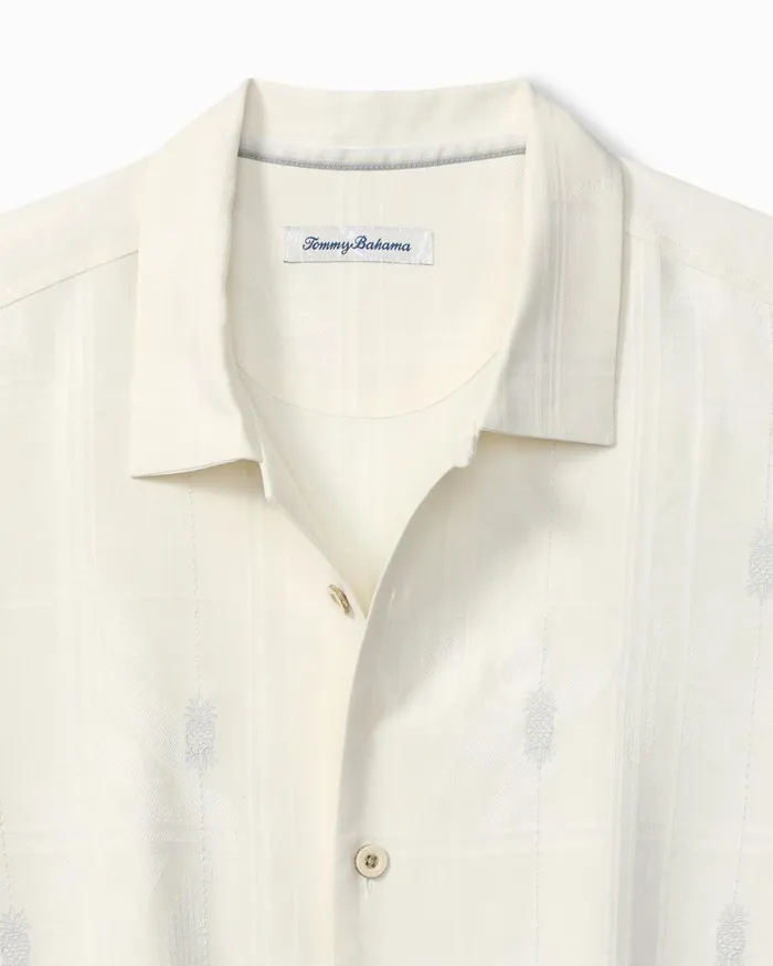 Tommy Bahama Pina Palms Embroidered Silk Camp Shirt Continental Men Shirts